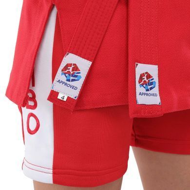 Комплект для самбо червоний куртка шорти та пояс Zelart BO-5013 розмір 3 (зріст 160)
