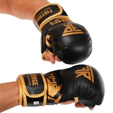 Перчатки Крабы спаринговые для MMA FISTRAGE VL-5521 размер S цвет черный-золотой