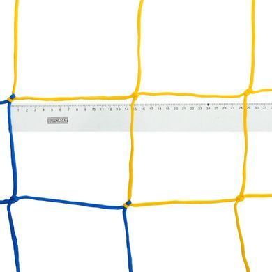 Сітка на футбольні ворота в комплекті з 2 штук Zelart Стандарт 1,5 SO-5297 колір жовтий-синій