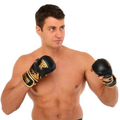 Перчатки Крабы спаринговые для MMA FISTRAGE VL-5521 размер S цвет черный-золотой