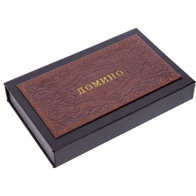 Домино настольная игра в стильной сувенирной шкатулке под кожу Zelart 5010F цвет коричневый