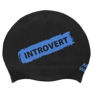 Шапочка для плавання силіконова для дорослих MadWave INTROVERT reversible M055336 колір чорний-білий