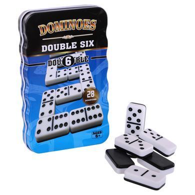 Домино настольная игра в железной подарочной коробке Zelart 4010A 28 костей белый