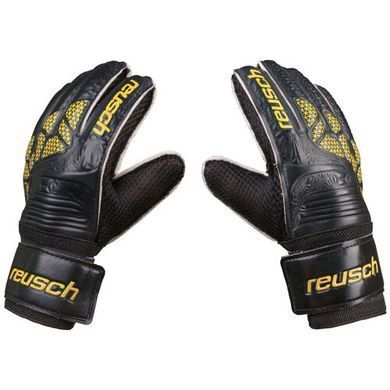 Футбольные вратарские перчатки Latex Foam REUSCH черно-желтые размер 8 GGRH-8R