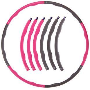 Обруч для схуднення розбірної Хула Хуп Hula Hoop Zelart FI-1558 6 секцій рожевий-сірий