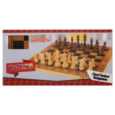 Шахматы шашки нарды 3 в 1 набор настольных игр деревянные Zelart S3029 размер 29см x 29см