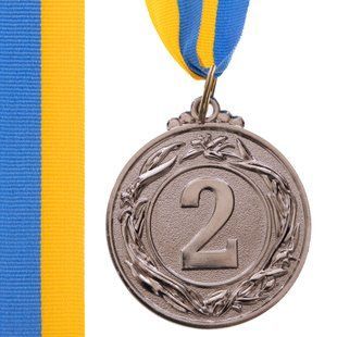 Медаль спортивна зі стрічкою Zelart GLORY C-3969-1-4_5 колір срібний