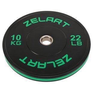 Бамперні диски гумові Bumper Plates Zelart TA-4790-10 51мм 10кг чорний-зелений