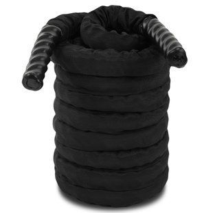 Канат для кросфіту в захисному рукаві Combat Battle Rope BATTLE ROPE Zelart FI-5719-9 9м чорний