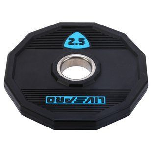 Блини диски поліуретанові 2 Handle металева втулка LiveUp LP8023-2_5 &oslash;51мм 2,5кг чорний