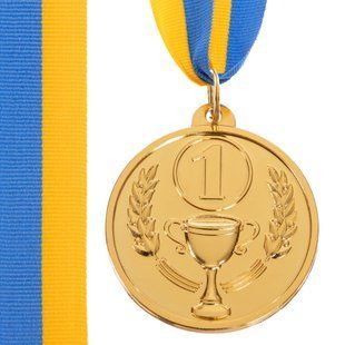 Медаль спортивна зі стрічкою Zelart BOWL C-3180 колір золотий
