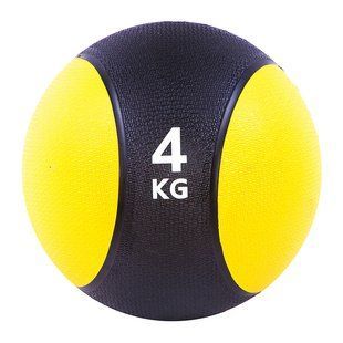 Мяч медбол 4кг d-22 см черно-желтый 87034-4