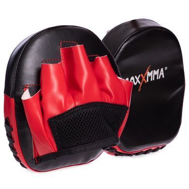 Міні-лапа боксерська вигнута тренувальна PU MAXXMMA MP04 колір сірий-зелений