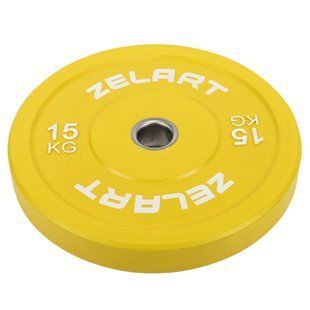 Бамперні диски гумові Zelart TA-7797-15 50.6&plusmn;0.2мм 15кг жовтий