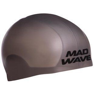 Шапочка для плавания силиконовая стартовая MadWave R-CAP FINA Approved M053115 размер S цвет серый