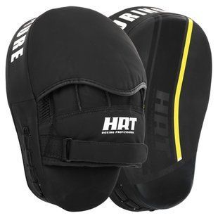 Лапа боксерська вигнута тренувальна PU HARD TOUCH BO-4246 колір чорний-жовтий