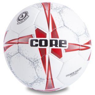 М'яч футзальний CORE PREMIUM QUALITY CRF-040 №4 PU білий-червоний