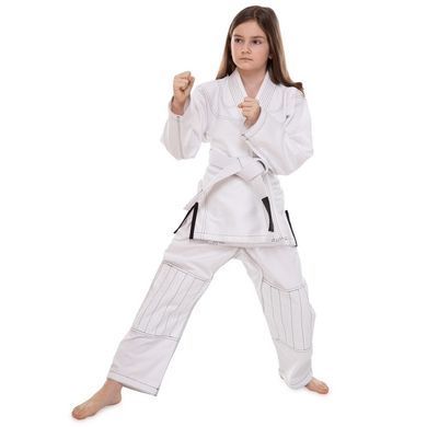 Кімоно для бразильського джиу-джитсу BJJ біле куртка штани та пояс CORE CO-3137-M розмір 1 (зріст 150)