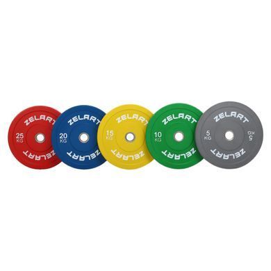 Бамперные диски резиновые Zelart TA-7797-20 50.6&plusmn;0.2мм 20кг синий