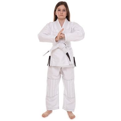 Кімоно для бразильського джиу-джитсу BJJ біле куртка штани та пояс CORE CO-3137-M розмір 1 (зріст 150)