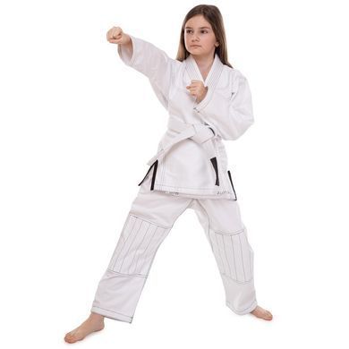 Кімоно для бразильського джиу-джитсу BJJ біле куртка штани та пояс CORE CO-3137-M розмір 1 (зріст 150)