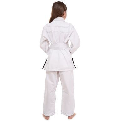 Кімоно для бразильського джиу-джитсу BJJ біле куртка штани та пояс CORE CO-3137-M розмір 1 (зріст 150)