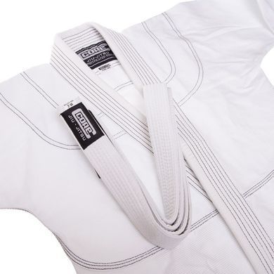 Кімоно для бразильського джиу-джитсу BJJ біле куртка штани та пояс CORE CO-3137-M розмір 1 (зріст 150)