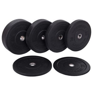 Бамперні диски гумові Bumper Plates MDbuddy TA-2676-25 51мм 25кг чорний