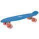 Пенни борд Penny Board круизер пластиковый со светящимися колесами 22" Zelart SK-5672-2 синий-оранжевый