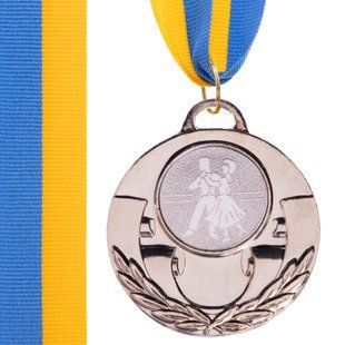 Медаль спортивна зі стрічкою тематична Zelart AIM Танці C-4846-0052 колір срібний