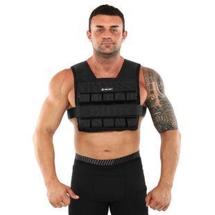 Жилет утяжелитель с регулируемым весом Zelart WEIGTH VEST TA-7815-20 вес-1-20кг черный