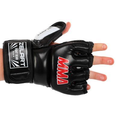 Перчатки для смешанных единоборств MMA Zelart BO-0397 размер S цвет черный
