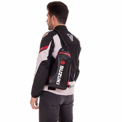 Мотосумка-слинг SUZUKI Zelart MS-5481-12 5л 42x15x7см черный-красный