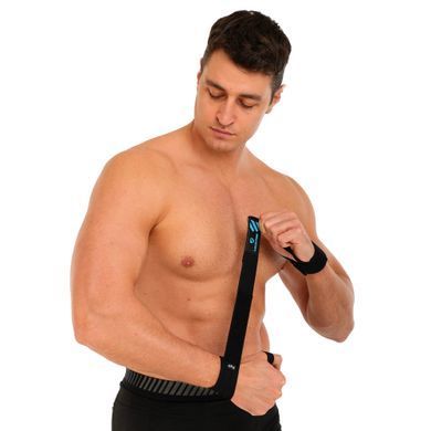 Бинты кистевые для жима LIFTING WRIST WRAPS LiveUp LP8702 2штуки черный-синий