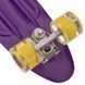 Пенни борд Penny Board круизер пластиковый со светящимися колесами 22" Zelart SK-5672-3 фиолетовый-желтый