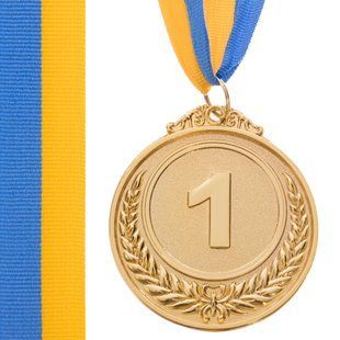 Медаль спортивна зі стрічкою Zelart FAME C-3968 колір золотий