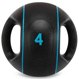 Медбол мяч медицинский двуручный с хватами LiveUp Medicine Ball LP8111-4 4кг черный