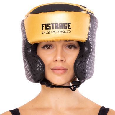 Шлем боксерский в мексиканском стиле FLEX FISTRAGE VL-5500 размер M цвет черный-золотой