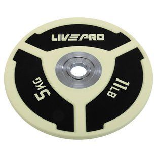 Бамперные диски полиуретановые Bumper Plates LiveUp LP8027-5 &oslash;50.5мм 5кг белый-черный
