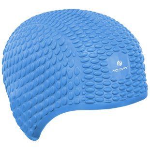 Шапочка для плавания силиконовая на длинные волосы Zelart BUBBLE PL-0786 цвет разные цвета