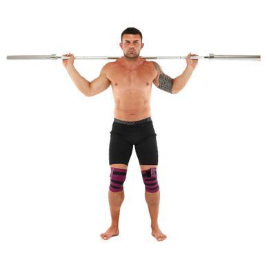Коленные бинты для приседаний BUNDLED KNEECAP EZOUS A-10 цвет черный-фиолетовый