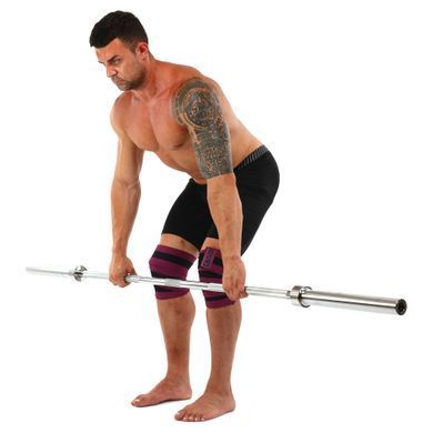 Коленные бинты для приседаний BUNDLED KNEECAP EZOUS A-10 цвет черный-фиолетовый
