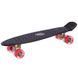 Пенни борд Penny Board круизер пластиковый со светящимися колесами 22" Zelart SK-5672-5 черный-красный