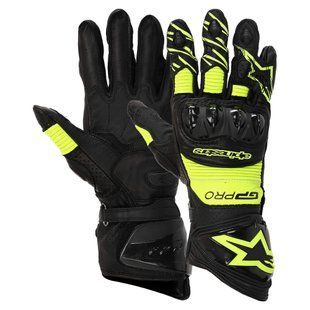 Мото рукавички довгі спортивні із захистом кістяшок та зап'ястя Alpinestar AX-19 розмір M колір чорний-салатовий