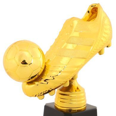 Фигура наградная спортивная Zelart Бутса с мячом JZ2227A высота 24см золото