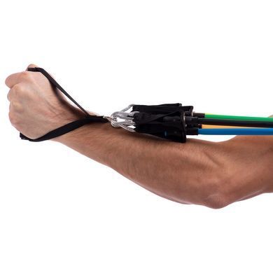 Эспандер многофункциональный для фитнеса 5 жгутов Resistance Band Zelart FI-6333 в чехле цвета в ассортименте