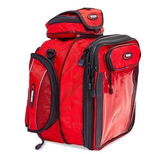 Сумка на бак мотоцикла на магнітах із вікном під телефон Tank Bag SCOYCO MB09 колір червоний