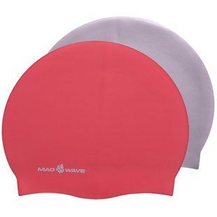 Шапочка для плавання двостороння силіконова для дорослих MadWave Reverse CHAMPION M055001 колір рожевий-сірий