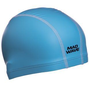 Шапочка для плавання текстильна з покриттям PU для дорослих MadWave PUT M058501 колір блакитний