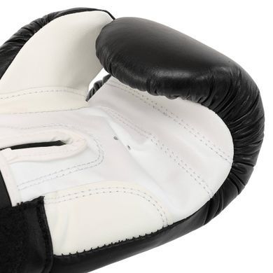 Рукавиці боксерські на липучці шкіряні BOXER 2023 розмір 10 унції колір чорний-білий